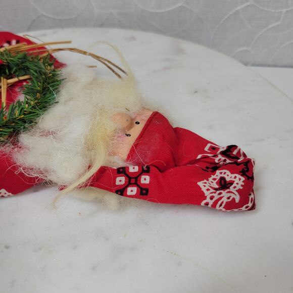 VINTAGE Bandana Santa  17" Tall Rustic Ornament Christmas Hand Made - Picture 11 of 13